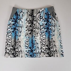 EP Pro Women's 6 Blue Snakeskin Python Print Golf Tennis Pickleball Active Skort